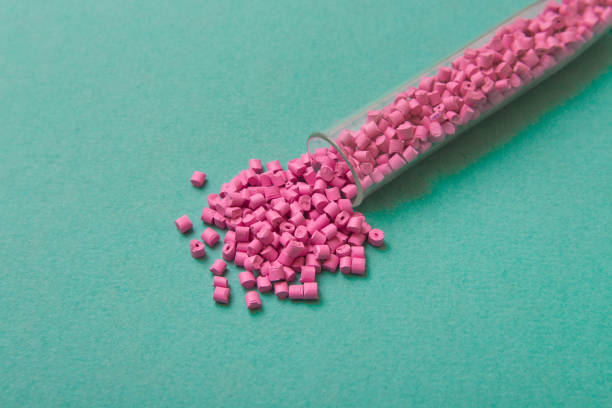 Plastic pellets .Plastic raw materials in pellets for industry. Colorant for polymers in granules.