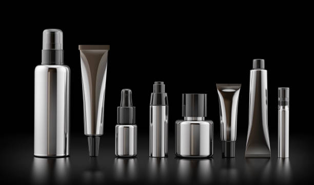 Make-Up, Tempalte, Packaging, Mockup, Glossy, Tube, Chrome